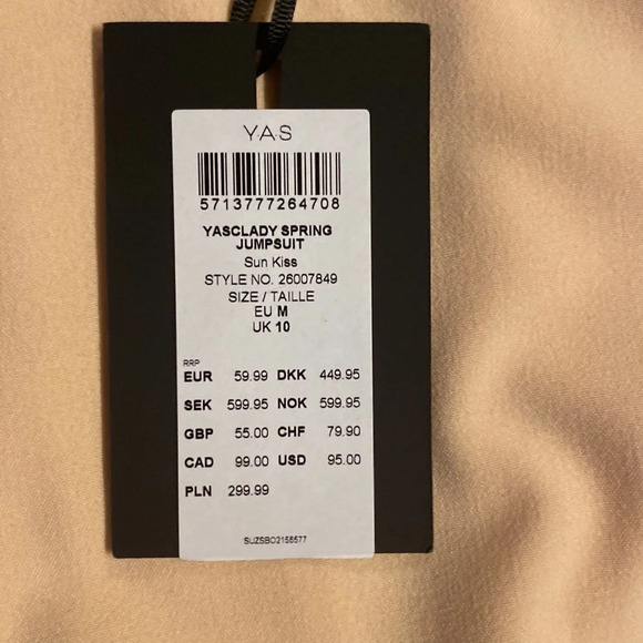 YAS Sun kiss Jumpsuit size M NWT - Picture 3 of 4